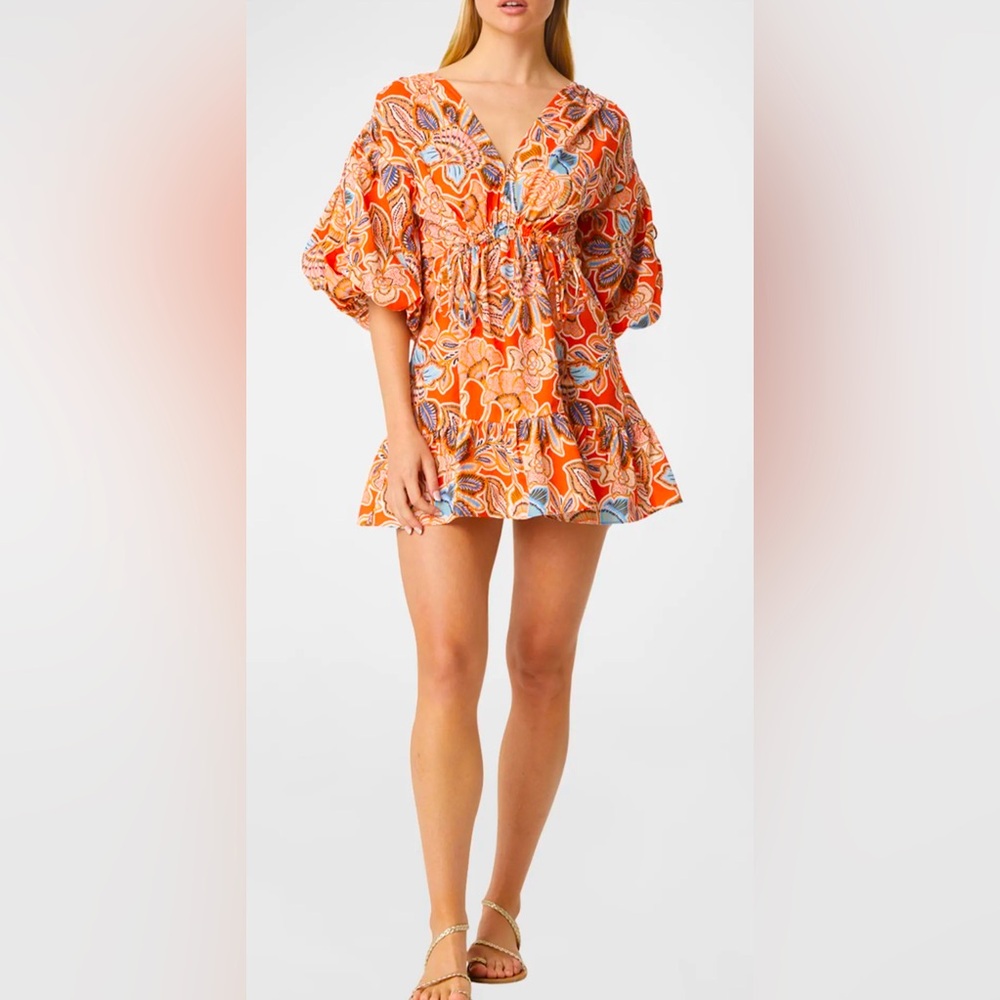 MISA Mini Dress XS Sari Paisley V-Neck NWT